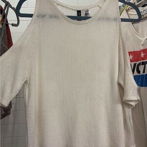 H&M Cream Cold Shoulder Top